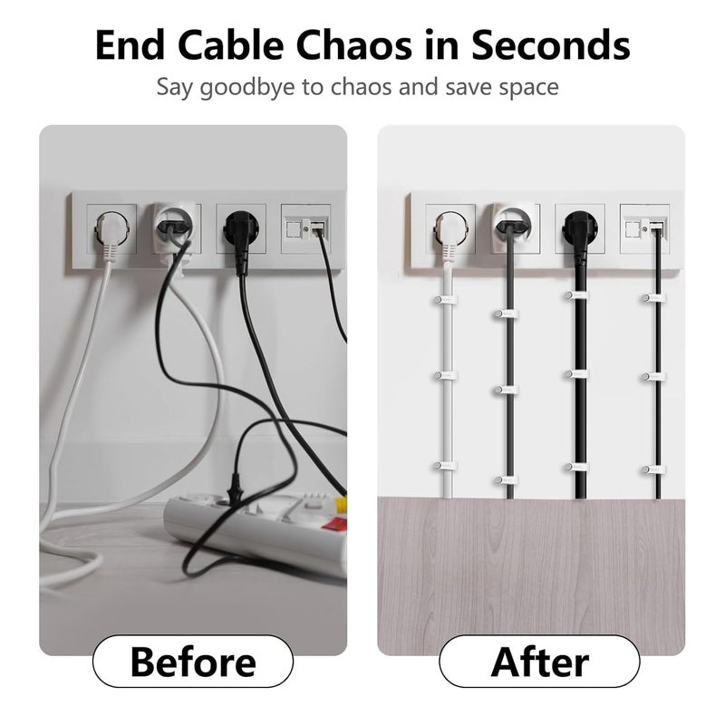 Jadaol Cable Clips 100Pcs 10mm Nail in Clips for Round Ethernet Cables Wall Clips Cable Tacks Electrical Wire TV Cable Speaker Wire Coax Clips Cable Nails for Cord Cat5/Cat5e/Cat6/Cat7 RJ45 Cord Clips - Image 3